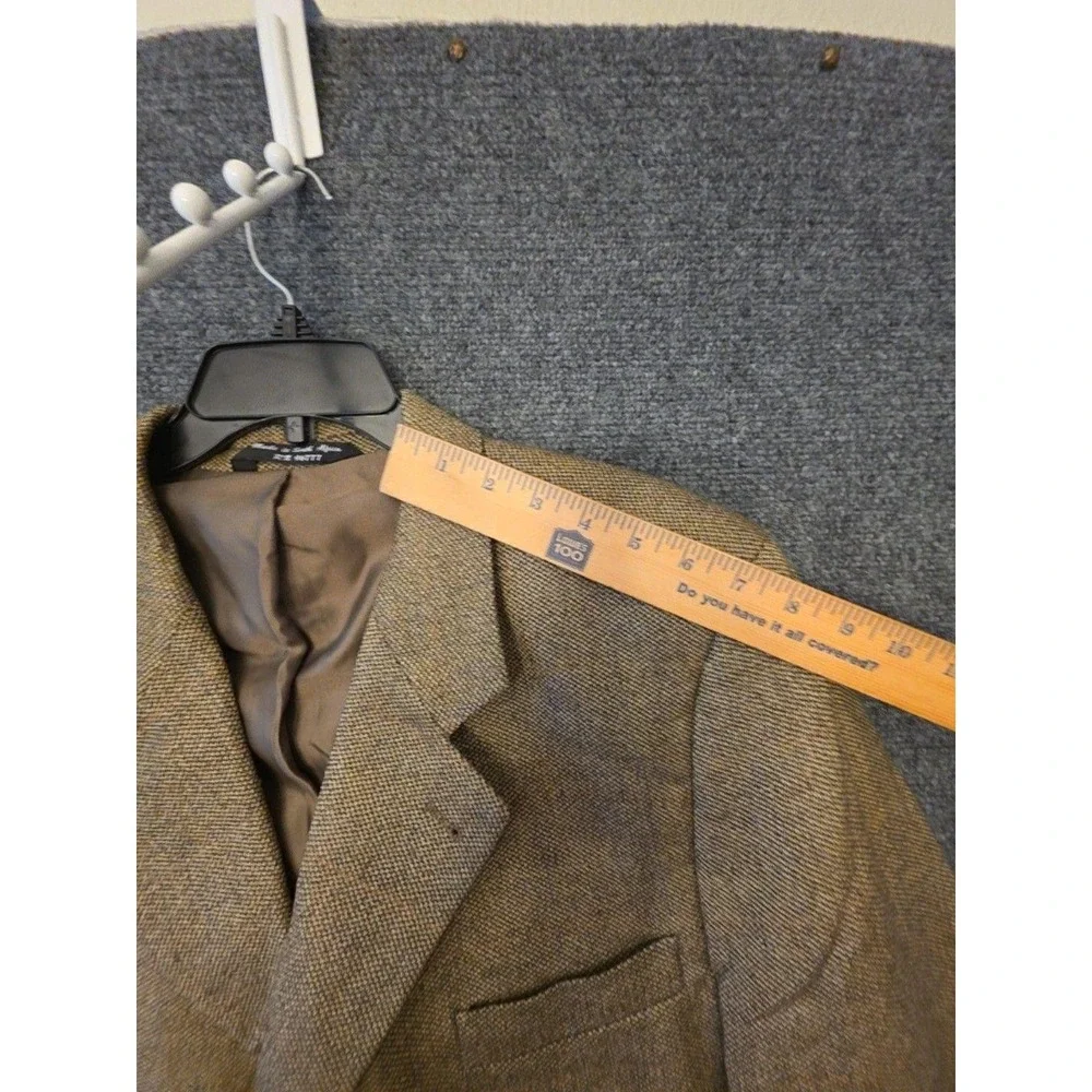 BIOS Le Collezioni Blazer Sport Coat Mens 44 Brown Wool Herringbone Tweed Jacket
